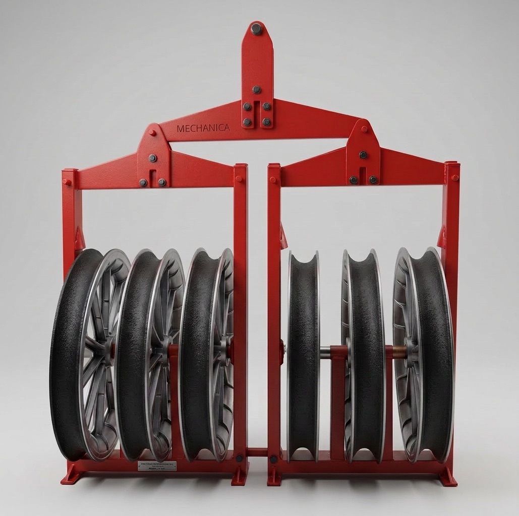 Six sheave aerial roller